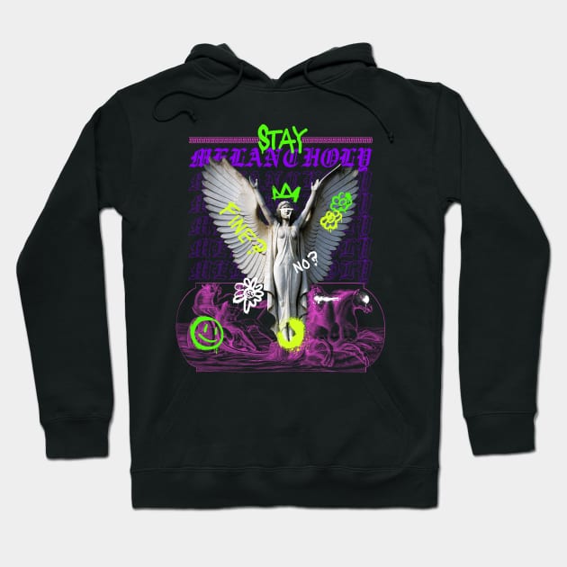 Stay Fine Black Urban Graffiti Hoodie by Creativity Haven